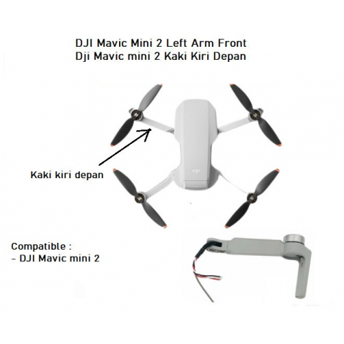 DJI Mavic Mini 2 Left Arm Front - Dji Mavic Mini 2  Kaki kiri depan